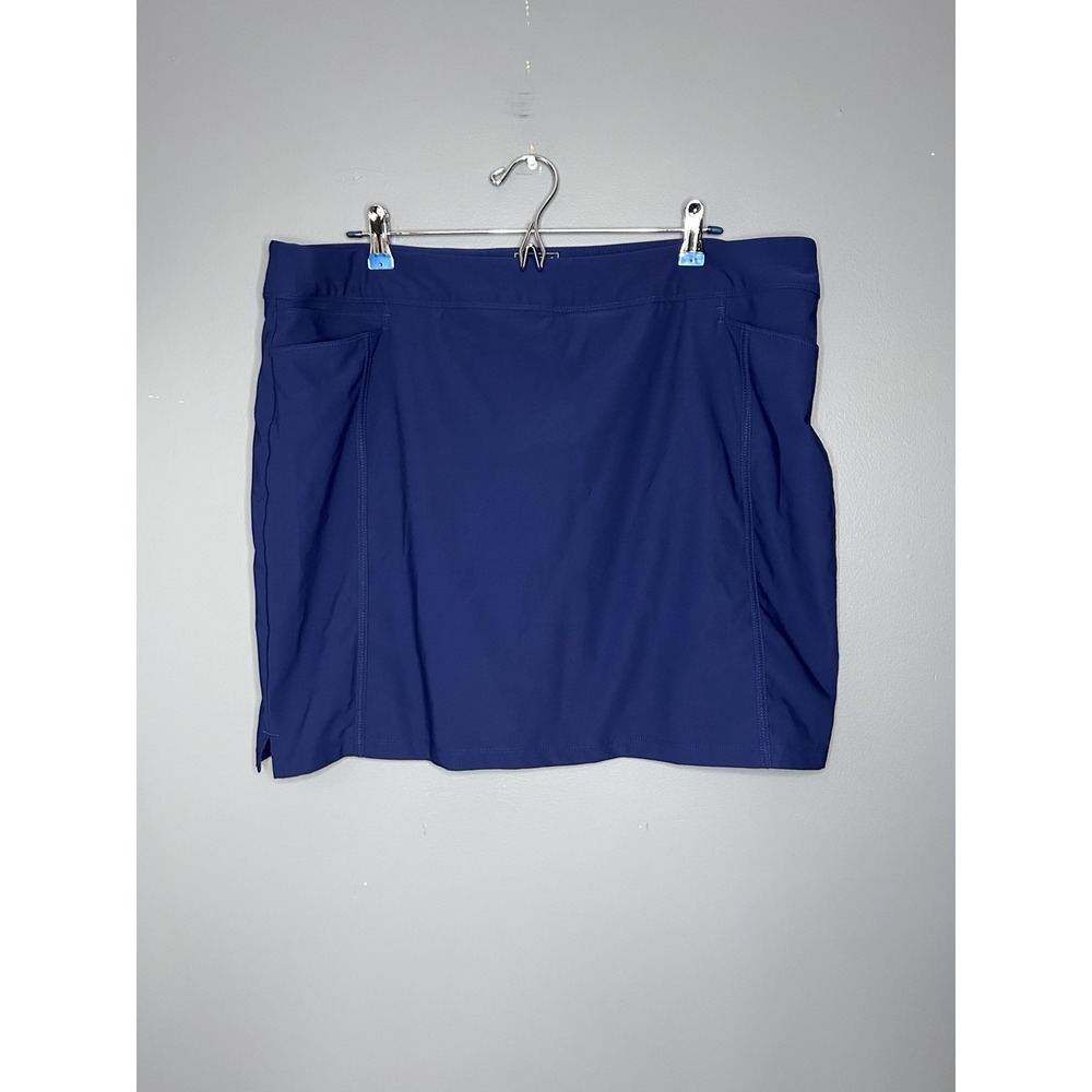 Adidas Golf Skort Womens XL Blue Pull On Stretch Athletic Shorts Liner Pockets